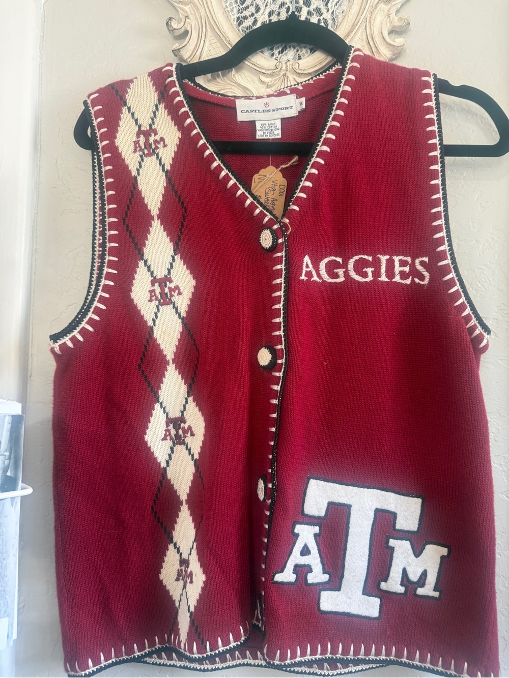 Vintage Texas A&M Aggies Red Knit Vest
